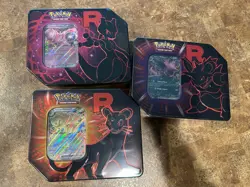 Team Rocket Tins (Set of 3) (Mewtwo, Nidoking, Persian) Pokemon TCG New - Image 1