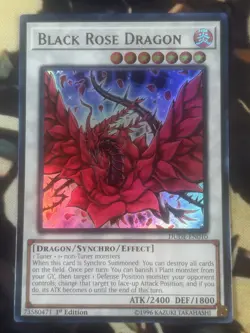 Yugioh: Black Rose Dragon - **ICONIC CARD** 1st Edition Ultra Rare Holo Card NM - Image 1