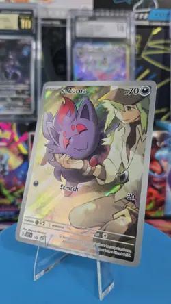 Pokemon N's Zorua 189 SVP Black Star Promo Full Art Holo Pokemon TCG Card Stock - Image 1