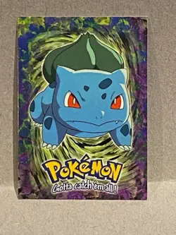 #01 BULBASAUR Stage 1 POKEMON E1 of 12 1999 Trading Card TOPPS Blue Logo - Image 1