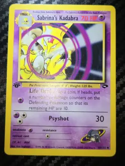 Pokemon Card - Sabrina's Kadabra Gym Challenge 1st Edition 58/132 Uncommon LP - Image 1