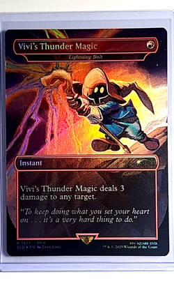 MTG Magic The Gathering SLD Secret Lair Final Fantasy Foil Vivi's Thunder Magic - Image 1