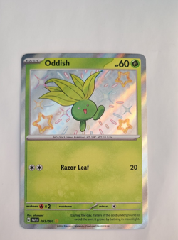 Pokemon 2024 Paldean Fates Oddish 92/91 Holo Rare Baby Shiny NM - Image 1