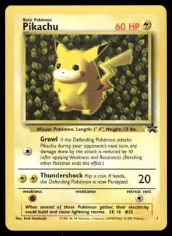 Pokemon Cards Pikachu 1 Wizards Black Star Promos WOTC Promo NM *5 - Image 1