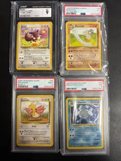 pokemon slab lot 1st Edition Mint 9 Vintage Psa Poliwrath Eeve Marowak - Image 1