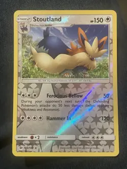 Stoutland 105/149 - Reverse Holo - Pokemon Sun & Moon [LP] - Image 1