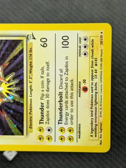 Zapdos 20/130 - Base Set 2 Holo Rare Pokemon TCG MP Swirl - Image 5