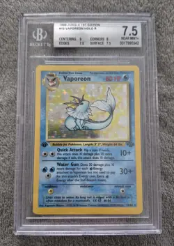 Pokemon Vaporeon - Jungle 1st Edition Holo Rare #12 - BGS 7.5 - Near Mint + - Image 2