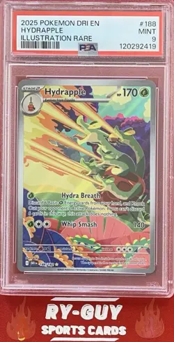 2025 POKEMON DESTINED RIVALS ILLUSTRATION RARE HYDRAPPLE #188 PSA 9 - Image 1