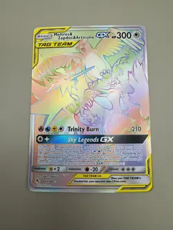 Moltres & Zapdos & Articuno GX 69/68 Rare Rainbow Hidden Fates Pokemon Near Mint - Image 2
