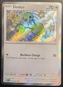 Doduo Shiny Rare 199/091 Pokemon TCG S&V Paldean Fates Holo Shiny Rare - NM - Image 2