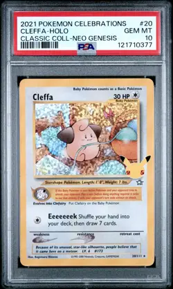 2021 POKEMON CELEBRATIONS CLASSIC COLL #20 CLEFFA-HOLO PSA 10 - Image 1