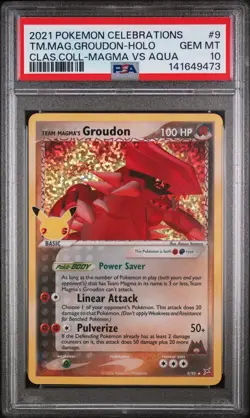 2021 POKEMON CELEBRATIONS CLASSIC COLL #9 TEAM MAGMA'S GROUDON-HOLO PSA 10 - Image 1