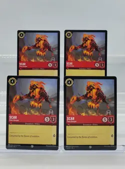 Disney Lorcana Scar - Fiery Usurper 122/204 The First Chapter Common 4 Cards Set - Image 1