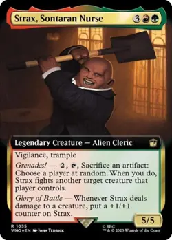 ~ Strax, Sontaran Nurse (Extended Art) (Surge Foil) ~ NM Foil ~ ~ MTG ~ - Image 1