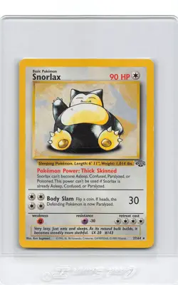 Snorlax 27/64 - NON-HOLO RARE - Jungle - VINTAGE WOTC POKEMON CARD - LP/MP - Image 1