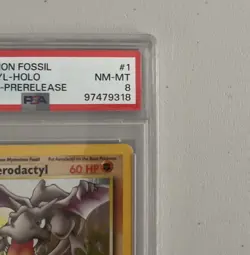 Aerodactyl 1st Edition RARE Prerelease POKEMON Card PSA 8 NM-MT FOSSIL Holo 1/62 - Image 2