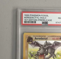 Aerodactyl 1st Edition RARE Prerelease POKEMON Card PSA 8 NM-MT FOSSIL Holo 1/62 - Image 5