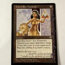 MTG: Lion's Eye Diamond - Mirage - Shadow Signed - Purple - Margaret Organ-Kean - Image 1