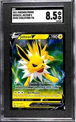 2021 Pokemon #SWSH151 Jolteon V Promo SGC 8.5 NM-MT+ - Image 1