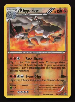 Pokemon Card Rhyperior Primal Clash Reverse Holo Rare 76/160 Near Mint - Image 1