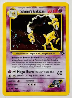 2000 Pokemon Gym Challenge 16/132 Sabrina’s Alakazam Holo Mint! “Pack Fresh” - Image 1