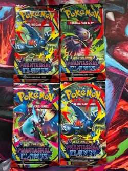 Pokemon TCG Mega Evolution Phantasmal Flames 4 Booster Pack- Unopened Sealed - Image 1
