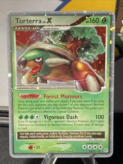 Pokemon TCG Torterra LV.X 122/130 Diamond and Pearl 2007 Holo Rare LP/LP+ - Image 1