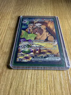 CLEAN Pokemon TCG Arven's Mabosstiff EX #235/182 Sv10: Destined Rivals SAR - Image 3