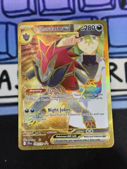 Pokemon TCG Gold N's Zoroark EX JTG-EN 189/159 Hyper Rare Journey Together - Image 1
