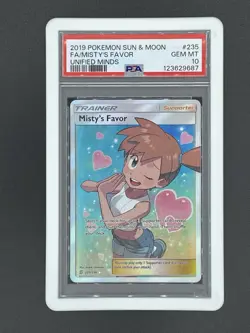 2019 Pokemon Sun & Moon Unified Minds Misty’s Favor PSA 10 - Image 1