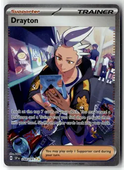Drayton ⭐ 244/191 Holo Special Illustration Rare Surging Sparks 2024 Pokemon NM - Image 1