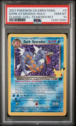 PSA 10 Dark Gyarados 8/82 25th Anniversary Celebrations Pokemon - Image 1