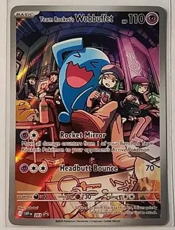 Team Rocket's Wobbuffet 203 Full Art Scarlet & Violet Promo NM - Image 1