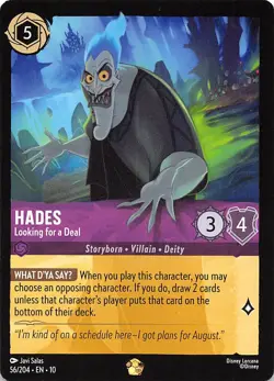 Hades Looking for a Deal 56/204 Whispers in the Well Disney Lorcana - Image 1