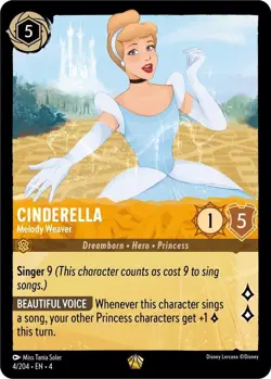 Disney Lorcana TCG - Cinderella Melody Weaver - 4/204 Ursula's Return Legendary - Image 1