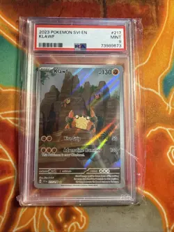 Pokemon TCG Klawf Scarlet & Violet Base Set 217/198 Holo Illustration Rare PSA 9 - Image 1