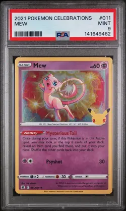 2021 POKEMON CELEBRATIONS #011 MEW PSA 9 Fast SHIPPING! NEW CERT - Image 1