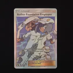 Pokemon TCG Aether Foundation Employee SV81 Hidden Fates Shiny Holo Full Art - Image 1