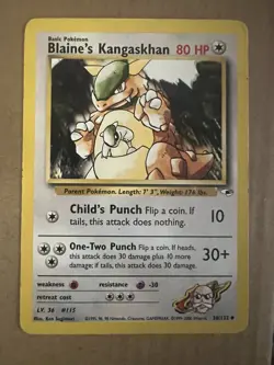 Blaine's Kangaskhan - 36/132 - Uncommon Unlimited Gym Heroes - Pokemon Card - MP - Image 1
