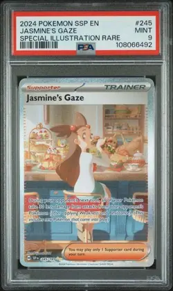2024 Pokemon SSP EN Jasmine's Gaze SIR 245/191 FULL ART PSA 9 MINT - Image 1