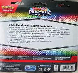 Pokemon Scarlet Violet Prismatic Evolutions Glaceon Tech Sticker Collection - Image 2