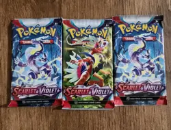 3x Pokemon Scarlet and Violet Base Set Booster Packs Sealed - Image 1