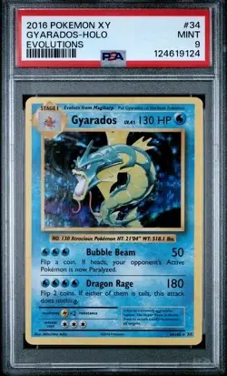 GYARADOS #34 PSA 9 • 2016 Pokemon XY Evolutions HOLO Mint - Image 1