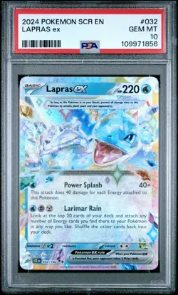 Lapras Ex PSA10 2024 Pokemon Scr En-Stellar Crown #032 - Image 1