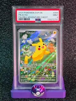 PSA 9 Pikachu Paldea Adventure Chest #088 Pokemon - Image 1