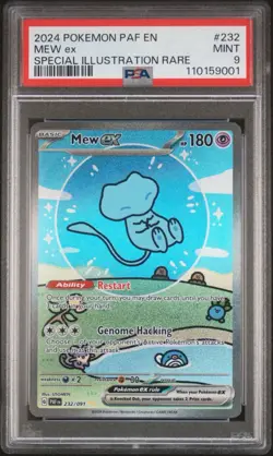 Pokemon Mew ex Paldean Fates Special Illustration Rare #232 PSA 9 Mint - Image 1
