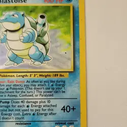 1999 Pokemon Blastoise 2/102 Base Set Unlimited Holo Vintage - Image 3