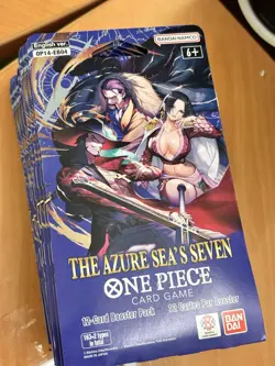 15x One Piece OP14 THE AZURE SEA’S SEVEN Sleeved Blister Booster Packs Sealed - Image 3