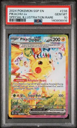 Pokemon Surging Sparks Pikachu EX Special Illustration Rare #238 PSA 10 - Image 1